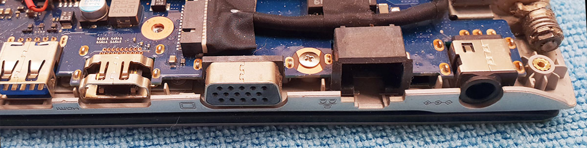 Reparar dc jack de placa base Samsung
